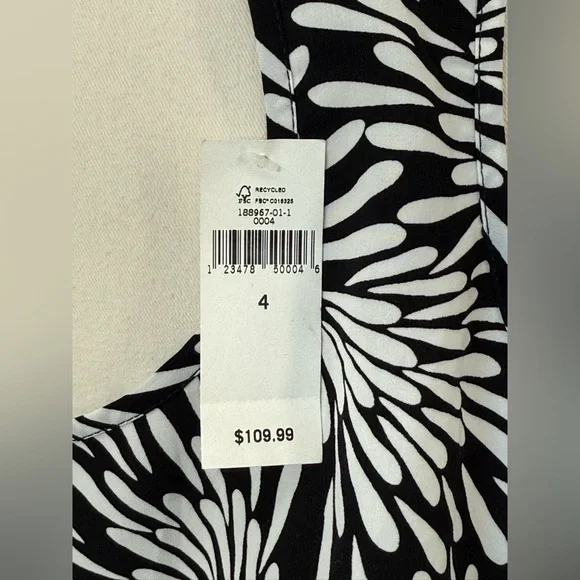 NWT Banana Republic Black White Leaf Print Maxi Dress Sz 4 Sleeveless Racerback - Picture 10 of 13